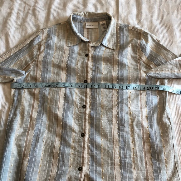 Alfred Dunner Botton Up Casual Textured Top - Picture 3 of 6